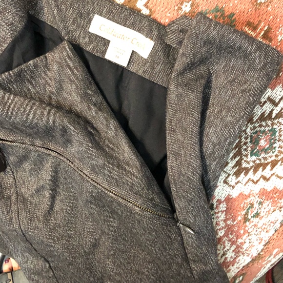 Coldwater Creek Pencil Skirt Career Brown Zipper Pockets Lined Double Slit - Picture 4 of 11